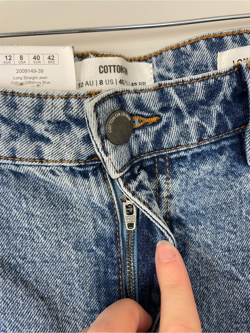 NWT Cotton On Long Straight Jeans Size 8 29 Medium Non-Distressed Denim - Picture 7 of 11